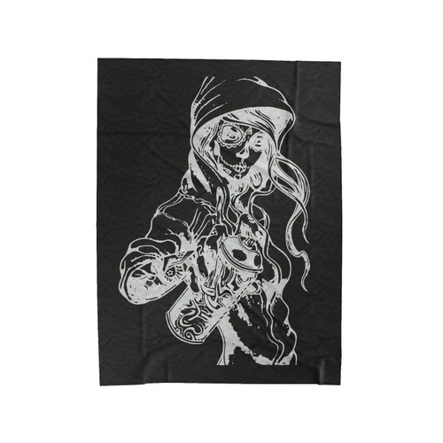 Graffiti Tag Skeleton Ghetto Velveteen Blanket