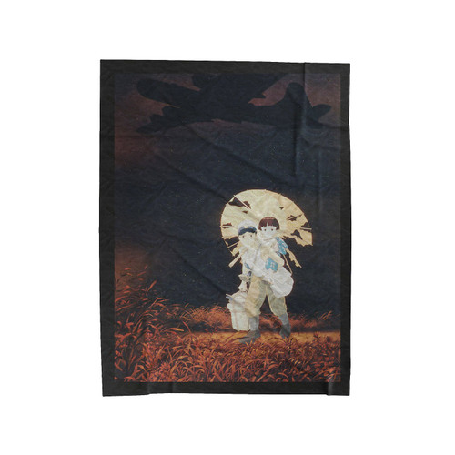 Grave Of The Firefiles Cartoon Velveteen Blanket