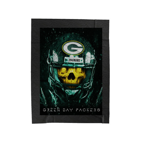 Green Bay Packers Skull 1 Velveteen Blanket