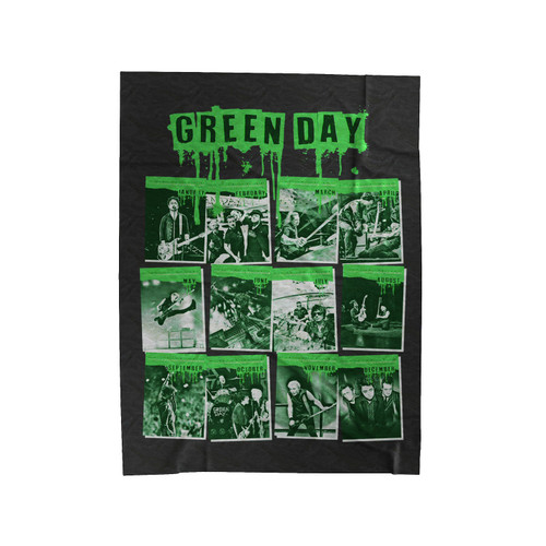 Green Day Calendar Velveteen Blanket
