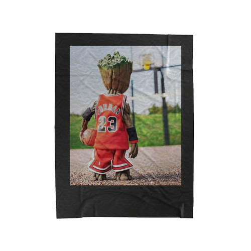 Groot Basketball Player Velveteen Blanket