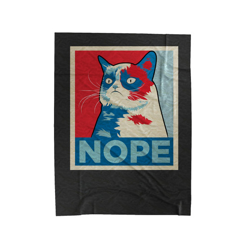 Grumpy Cat Nope Retro Cool Funny Velveteen Blanket