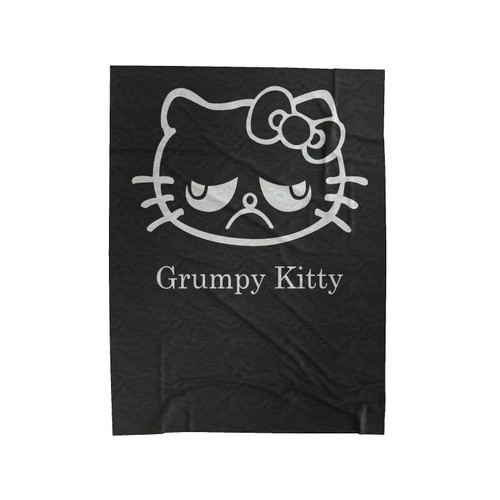 Grumpy Kitty Velveteen Blanket