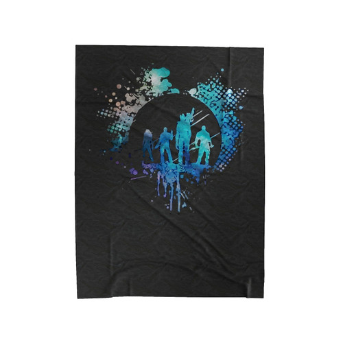 Guardians Galaxy Silhouette Splat Velveteen Blanket