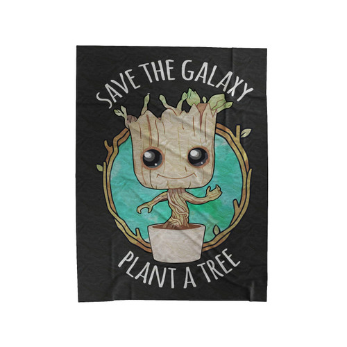 Guardians Of The Galaxy Inspired Save The Galaxy Plant A Tree Baby Groot Velveteen Blanket