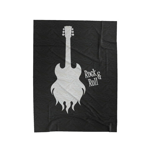 Guitar Flaming Guitar Rock & Roll Velveteen Blanket