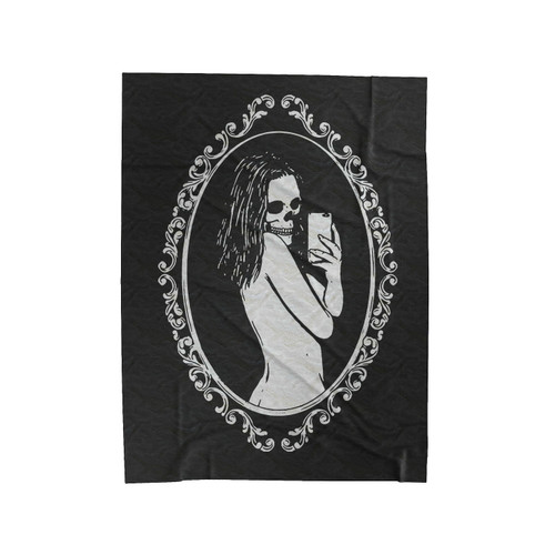 Halloween Cute Mirror Selfie Skeleton Velveteen Blanket