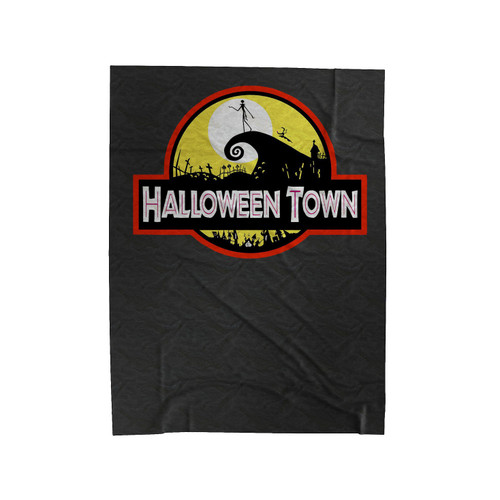 Halloween Town Nightmare Before Christmas Jurassic Park Logo Parodies Velveteen Blanket