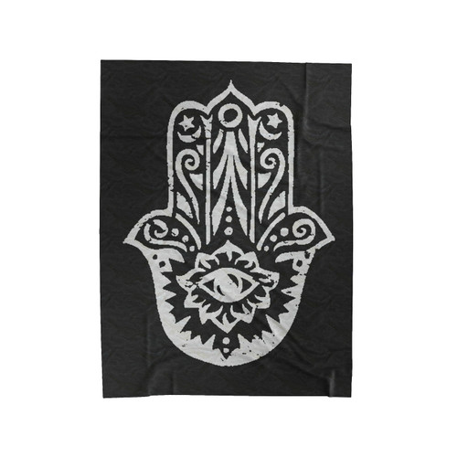 Hamsa Hand Of Fatima Velveteen Blanket