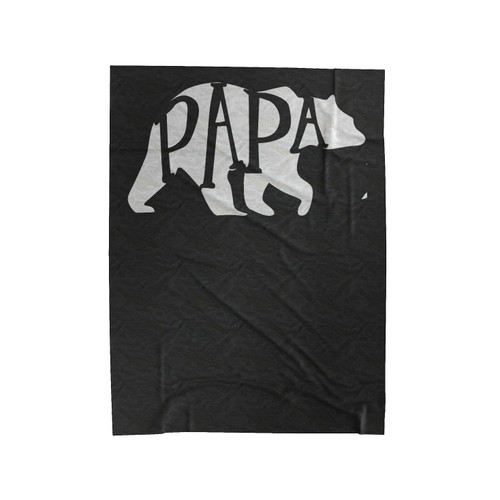Hand Lettered Papa Bear Velveteen Blanket