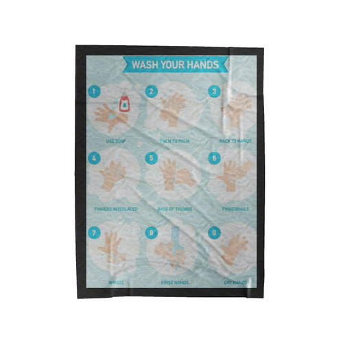 Hand Washing Technique Guide Velveteen Blanket