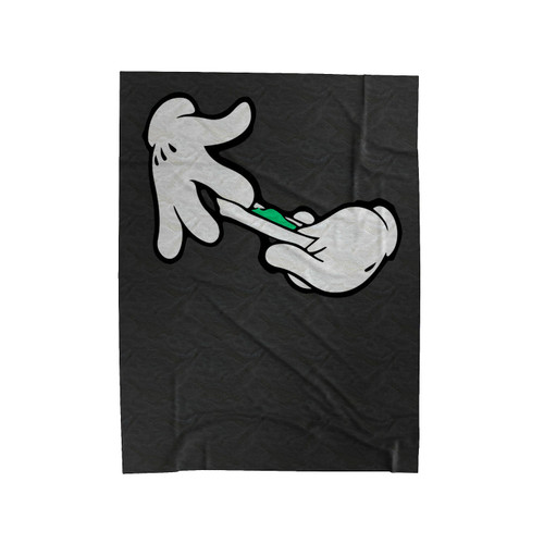 Hands Rolling Joint 420 Weed Pot Velveteen Blanket