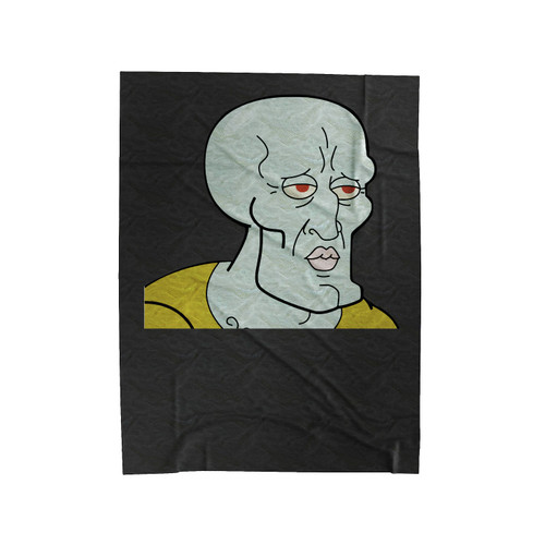 Handsome Squidward Velveteen Blanket