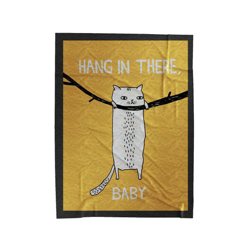Hang In There Cat Baby Kitten Velveteen Blanket
