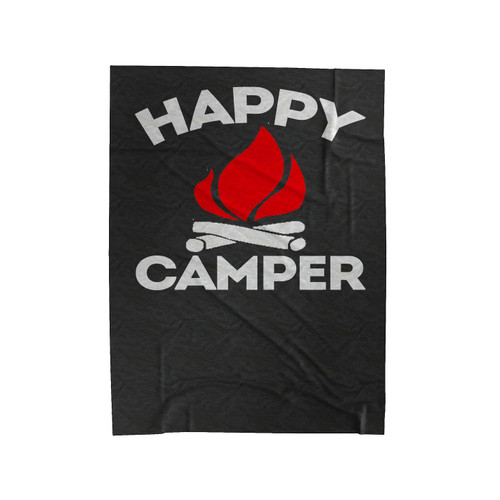 Happy Camper Camping Funny Velveteen Blanket
