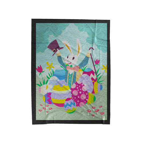 Happy Easter Bunny Colourfull Velveteen Blanket
