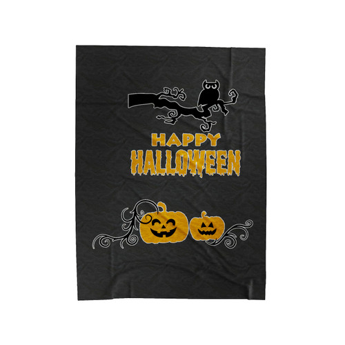 Happy Halloween Pumpkin Ghost 1 Velveteen Blanket