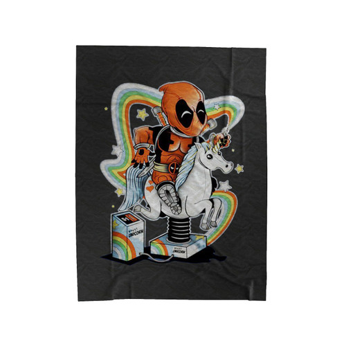 Happy Unicorn Funny Deadpool Velveteen Blanket