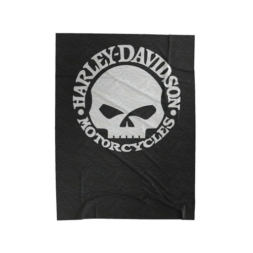 Harley Davidson Willie G Skull Distressed Velveteen Blanket