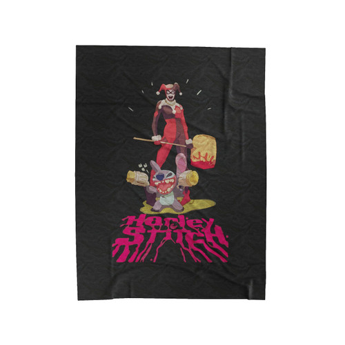 Harley Quinn Vs Stitch Parody Velveteen Blanket