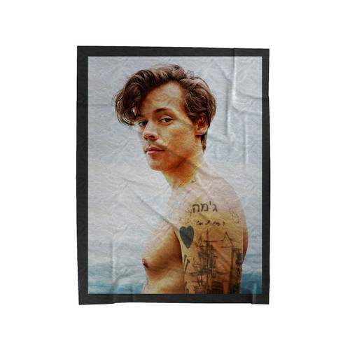Harry Styles In Beach Velveteen Blanket