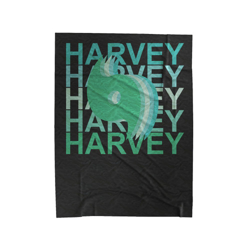 Harvey Harvey Harvey Hurricane Velveteen Blanket