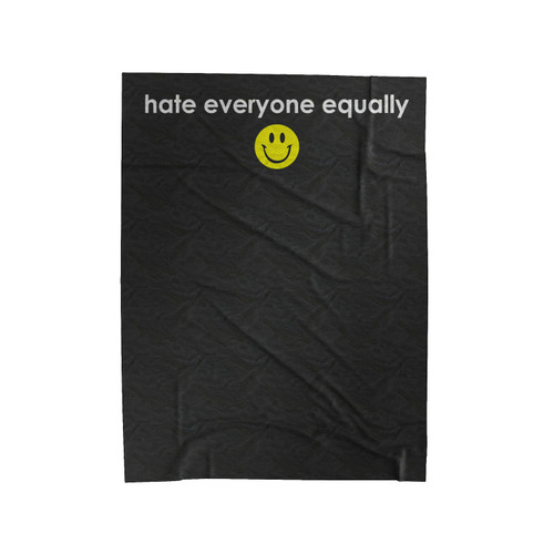 Hate Everyone Equally Smiley Face Velveteen Blanket