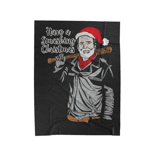 Have A Smashing Christmas Negan Twd Parody Velveteen Blanket