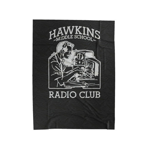 Hawkins Middle School Radio Av Club Stranger Things Inspired Tv Show 11 Eleven Velveteen Blanket