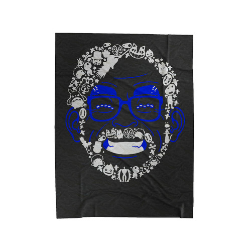 Hayao Miyazaki All Character Face Mash Up Velveteen Blanket