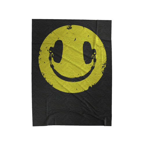 Headphone Smiley Face Velveteen Blanket
