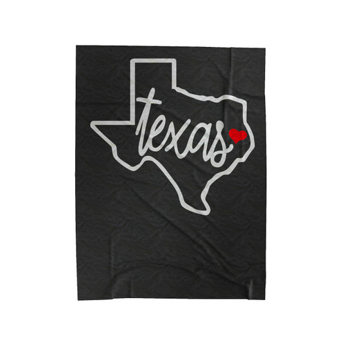 Heart Texas State Velveteen Blanket