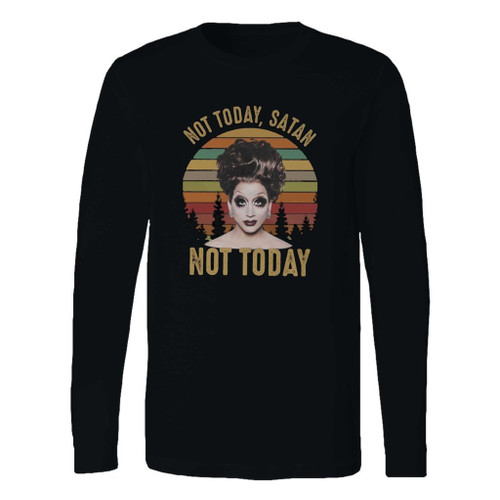 This classic fit not today satan not today long sleeve shirt is casually elegant and very comfortable. With fine quality print to make one stand out, it's a perfect fit for every occasion.