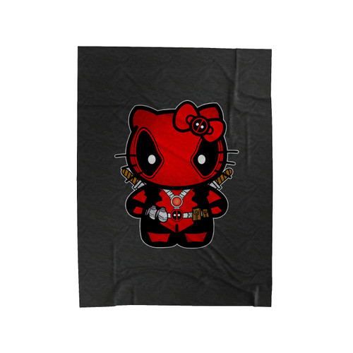 Hello Kitty Funny Deadpool Parody Velveteen Blanket