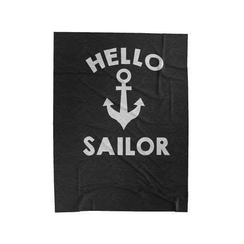 Hello Sailor Nautical Natural Velveteen Blanket
