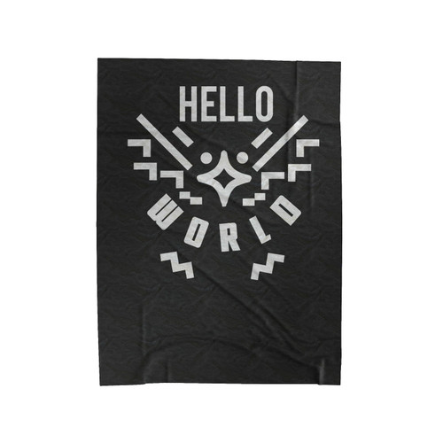 Hello World Web Programmer Code Lettering Vintage Velveteen Blanket