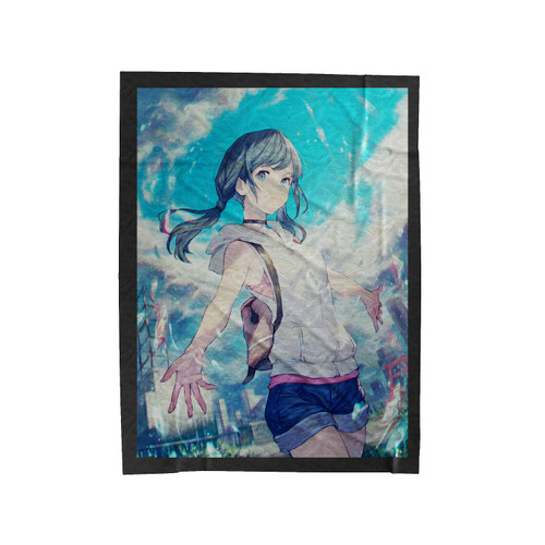 Hina Amano Weathering With You 1 Velveteen Blanket