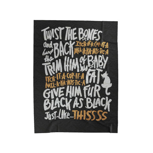 Hocus Pocus Spell Vintage Black Cat Spell Halloween Velveteen Blanket