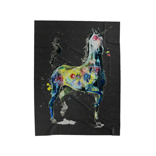 Horse Einhorn Psychedelic Abstract Velveteen Blanket