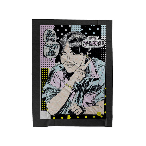 Hosoek Bts I'm Your Hope, You're My Hope, I'm J-Hope! Velveteen Blanket