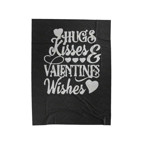 Hugs Kisses Valentine Wishes Velveteen Blanket