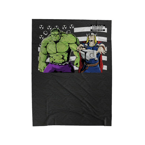 Hulk Thor Bombs Asgard Velveteen Blanket