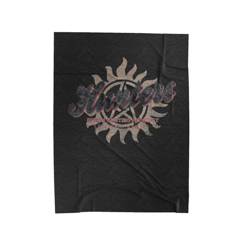 Hunters University Logo Velveteen Blanket