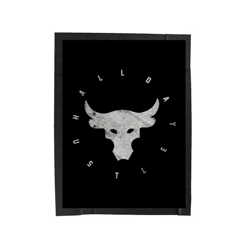 Hustle All Day The Rock Under Armor Project Grunge Velveteen Blanket