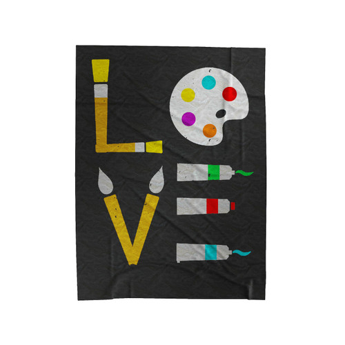 I Love Art Funny Colorful Painter Velveteen Blanket
