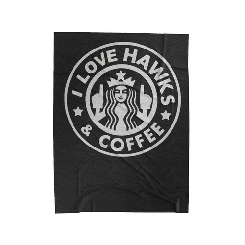 I Love Hawks And Coffee Velveteen Blanket