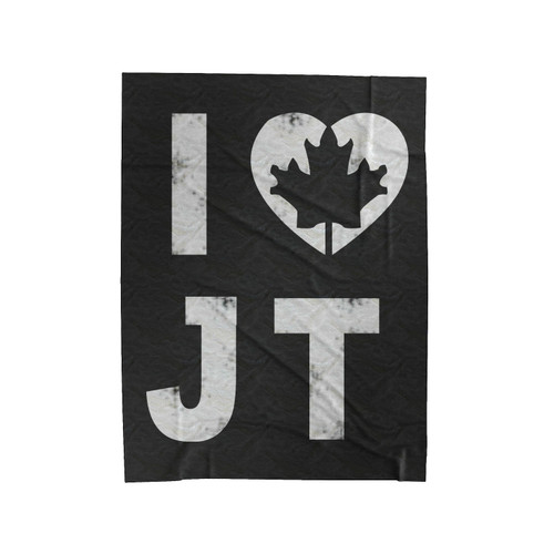 I Love Jt Justin Trudeau Velveteen Blanket