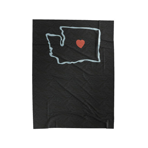 I Love Washington State Washington I Heart Wa Velveteen Blanket