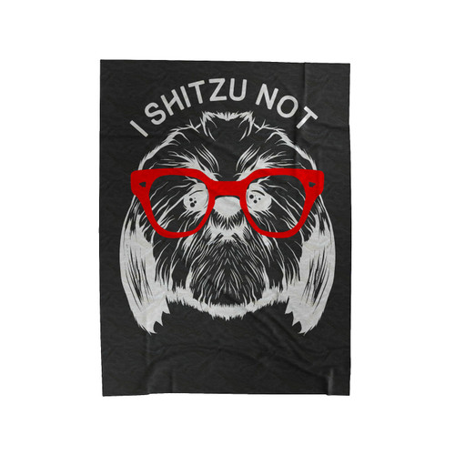 I Shitzu Not, Classic Fit Jersey Knit Velveteen Blanket