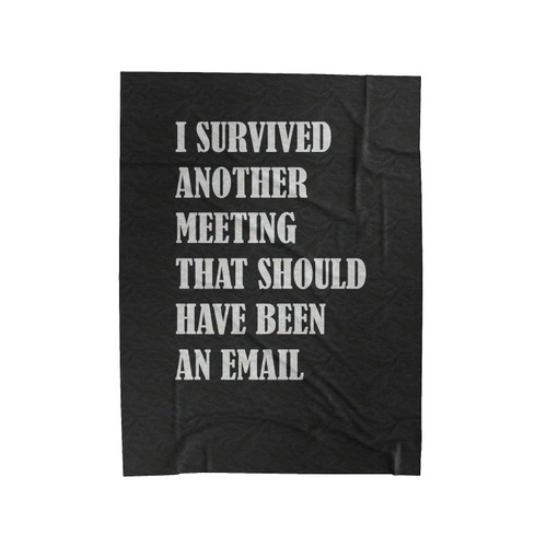 I Survived Another Meeting That Should Have Been An Email Funny Velveteen Blanket